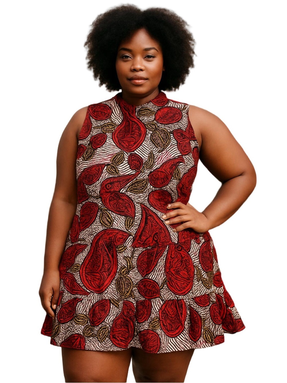 Ofuune Size 3XL African Print Maxi Dress 100% Cotton Plus NWT